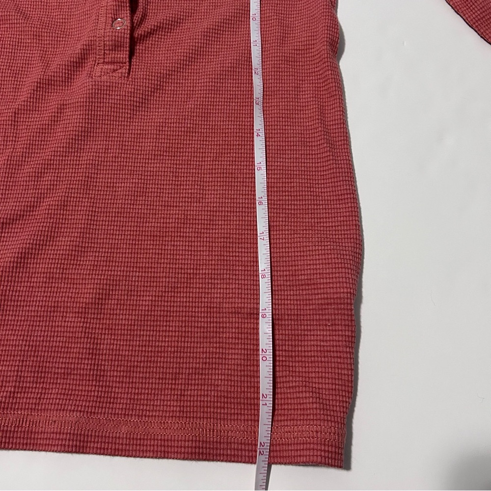 J. Crew Women’s Lightweight Waffle Henley Top Button Up Base Layer Coral Pink XS - Picture 13 of 16